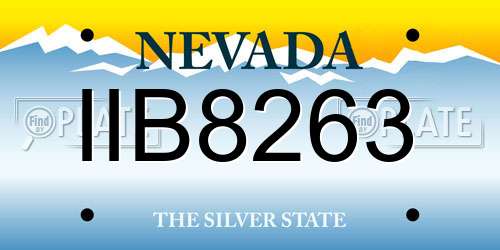 IIB8263 Nevada License Plate