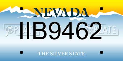 IIB9462 Nevada License Plate