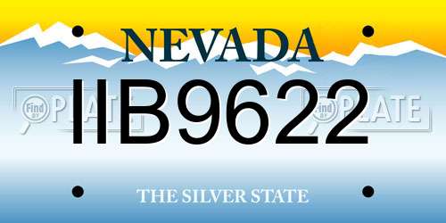IIB9622 Nevada License Plate