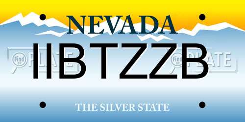 IIBTZZB Nevada License Plate