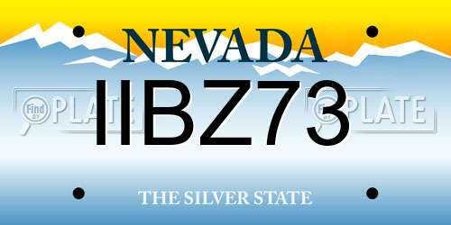 IIBZ73 Nevada License Plate