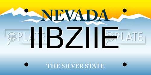 IIBZIIE Nevada License Plate