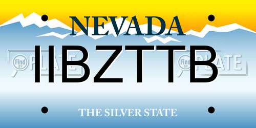 IIBZTTB Nevada License Plate