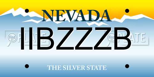 IIBZZZB Nevada License Plate
