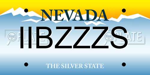 IIBZZZS Nevada License Plate