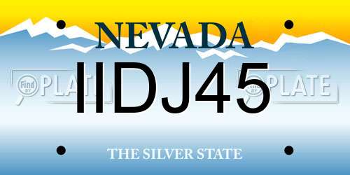 IIDJ45 Nevada License Plate
