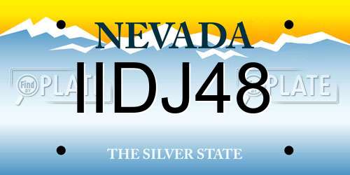 IIDJ48 Nevada License Plate