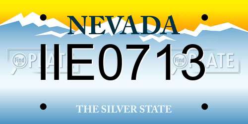 IIE0713 Nevada License Plate