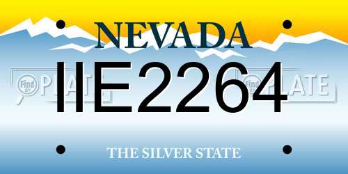 IIE2264 Nevada License Plate