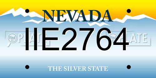 IIE2764 Nevada License Plate