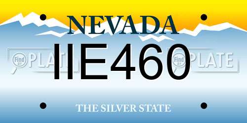 IIE460 Nevada License Plate