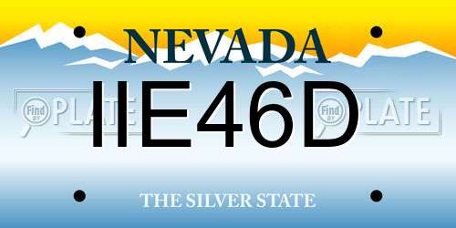 IIE46D Nevada License Plate