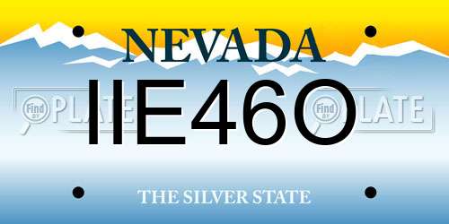 IIE46O Nevada License Plate