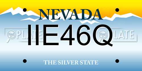 IIE46Q Nevada License Plate