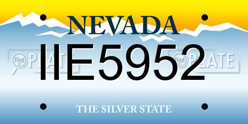 IIE5952 Nevada License Plate