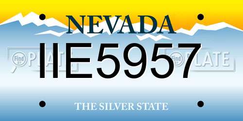 IIE5957 Nevada License Plate