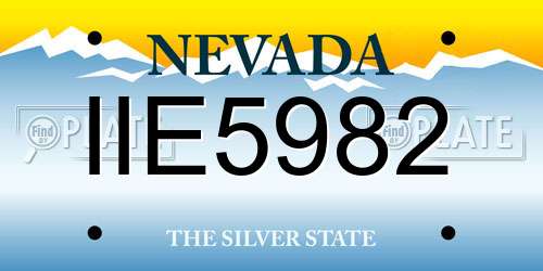 IIE5982 Nevada License Plate