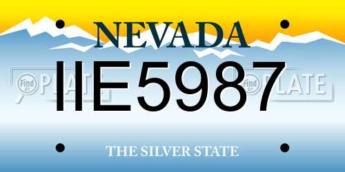 IIE5987 Nevada License Plate