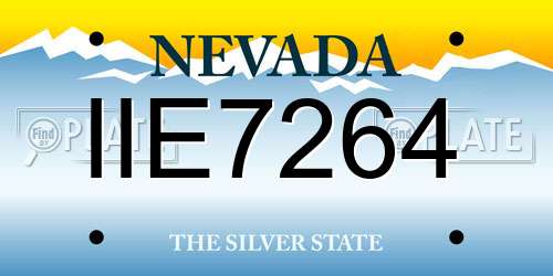 IIE7264 Nevada License Plate