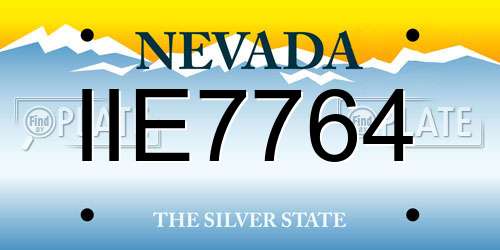 IIE7764 Nevada License Plate