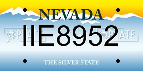 IIE8952 Nevada License Plate