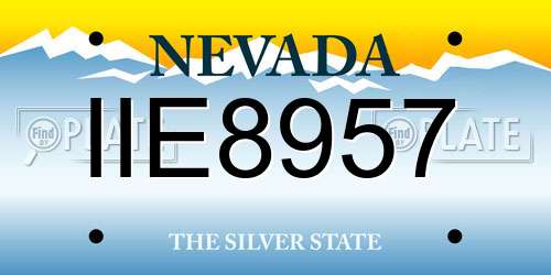 IIE8957 Nevada License Plate