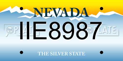 IIE8987 Nevada License Plate