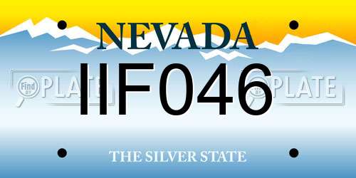 IIF046 Nevada License Plate