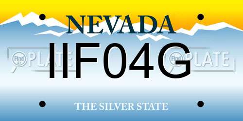 IIF04G Nevada License Plate