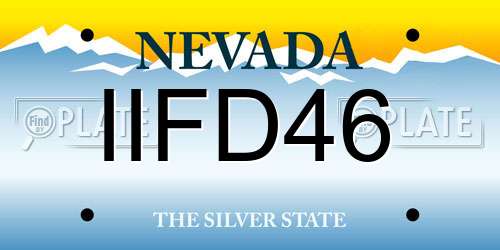 IIFD46 Nevada License Plate
