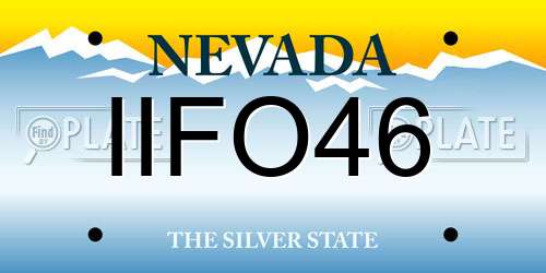 IIFO46 Nevada License Plate