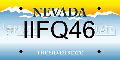 IIFQ46 Nevada License Plate