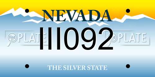III092 Nevada License Plate