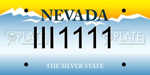 III1111 Nevada License Plate