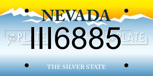 III6885 Nevada License Plate