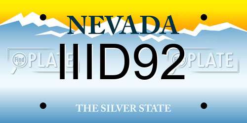 IIID92 Nevada License Plate