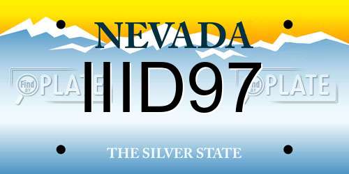 IIID97 Nevada License Plate