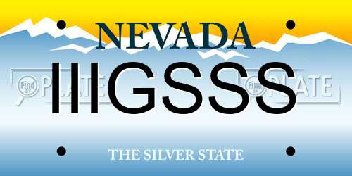 IIIGSSS Nevada License Plate