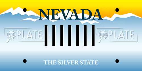 IIIIIII Nevada License Plate