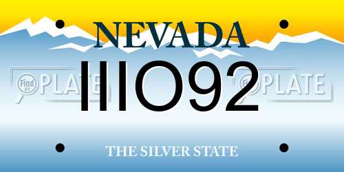 IIIO92 Nevada License Plate