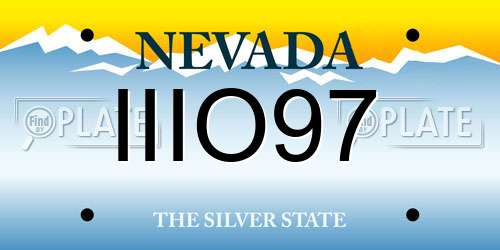 IIIO97 Nevada License Plate