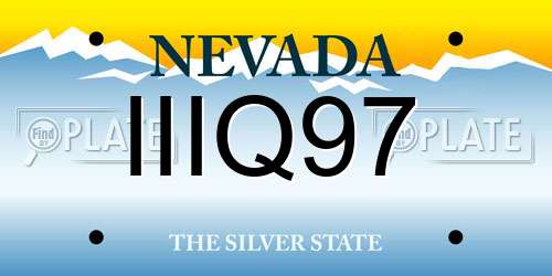 IIIQ97 Nevada License Plate
