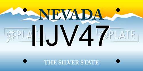 IIJV47 Nevada License Plate