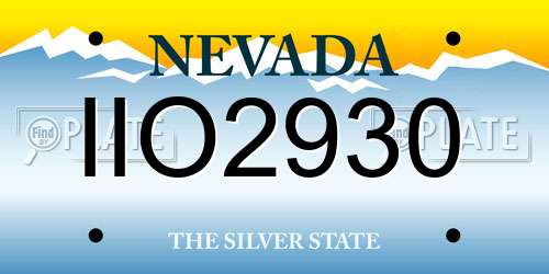 IIO2930 Nevada License Plate