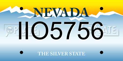 IIO5756 Nevada License Plate