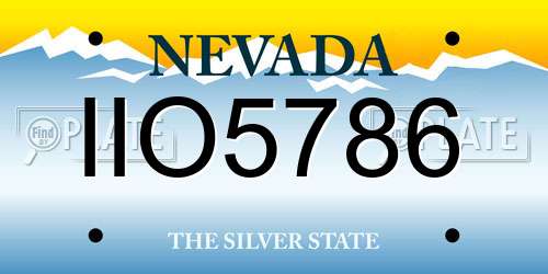 IIO5786 Nevada License Plate
