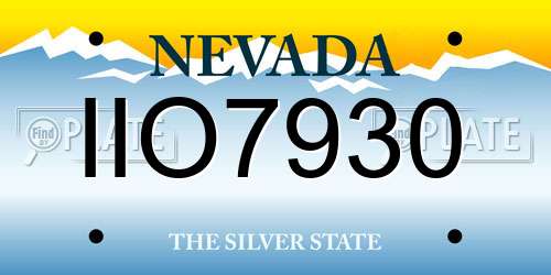 IIO7930 Nevada License Plate