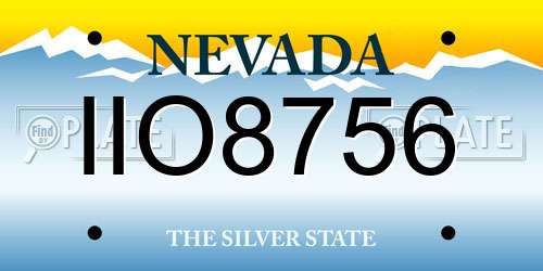 IIO8756 Nevada License Plate