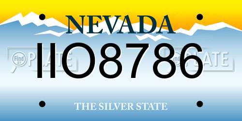 IIO8786 Nevada License Plate