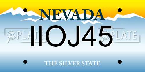 IIOJ45 Nevada License Plate